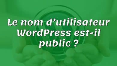 Le nom d’utilisateur WordPress est-il public ?